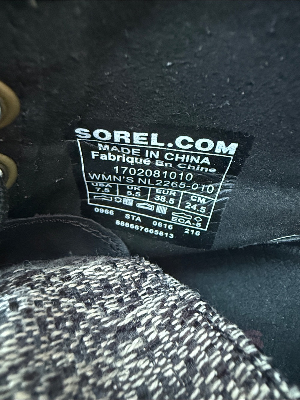 Sorel Gray and Black Lace-Up Women's Boots - Picture 2 of 7
